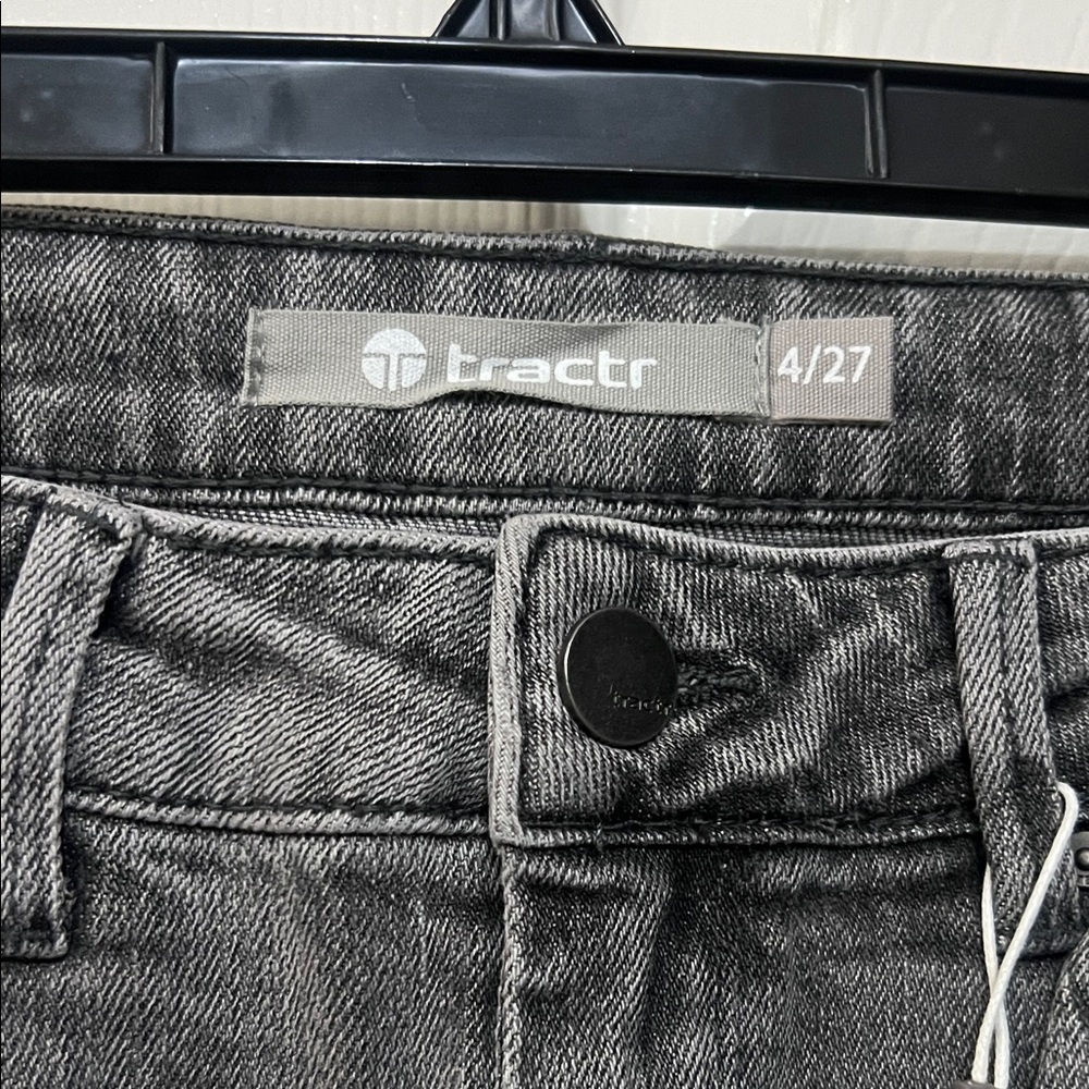 Tractr Women's Two-Tone Straight Leg Jeans size: 4/27 NWT - Picture 6 of 10